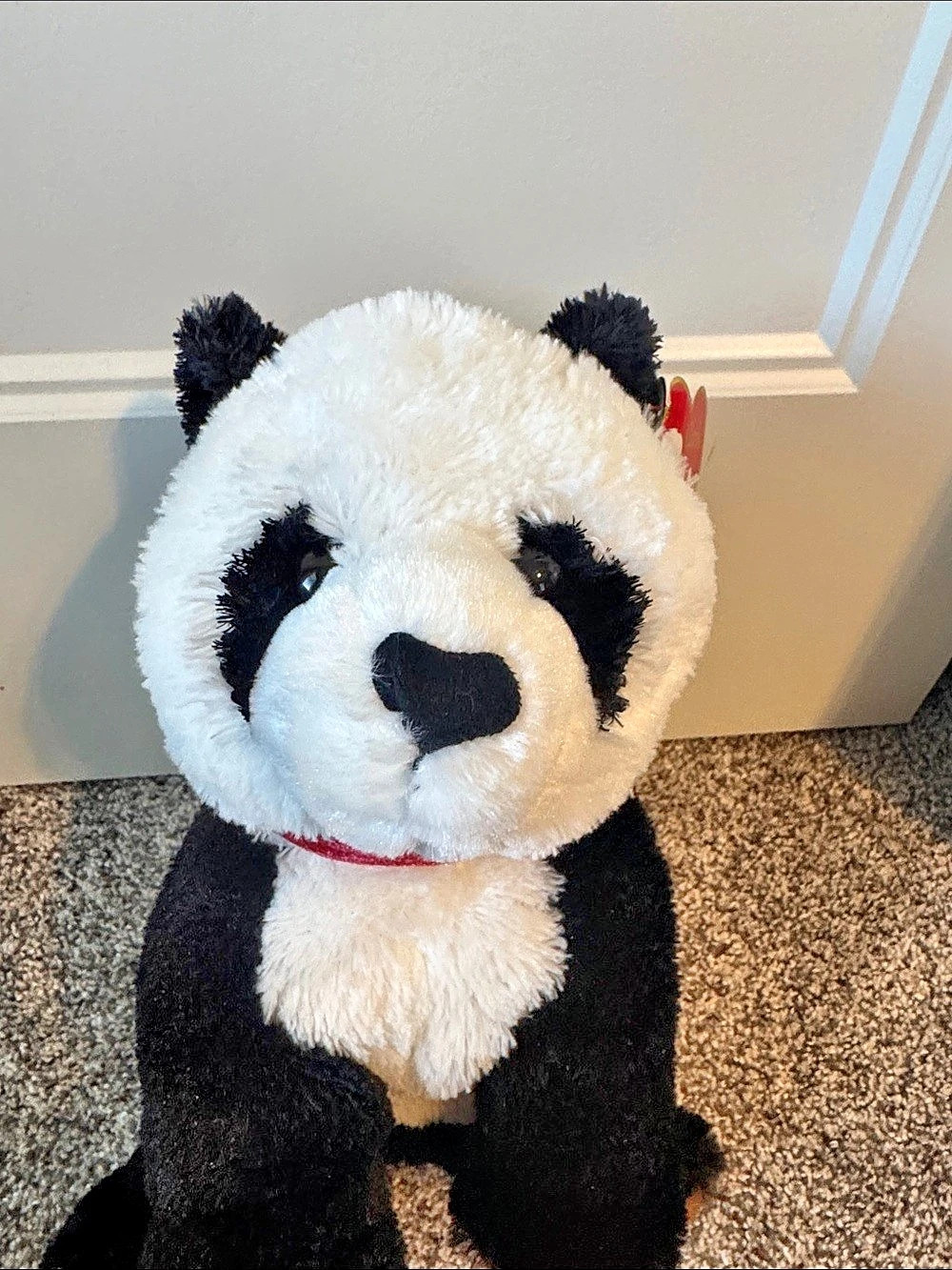 TY Borders Beckett Panda Stuffed Animal Black & White NWT